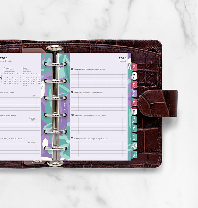 Pacchetto "Illustrated" Floreale Pocket - Multilingua 2026 Filofax 26-6321