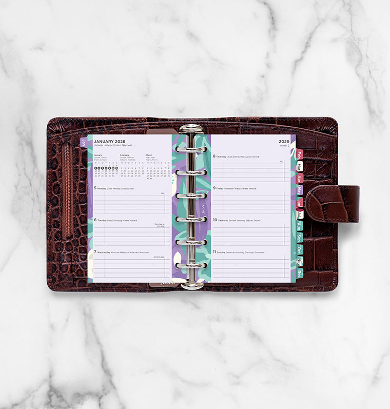 Pacchetto "Illustrated" Floreale Pocket - Multilingua 2026 Filofax 26-6321