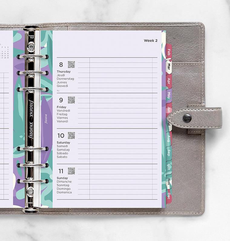 Pacchetto "Illustrated" Floreale A5- Multilingua 2026 Filofax 26-6351
