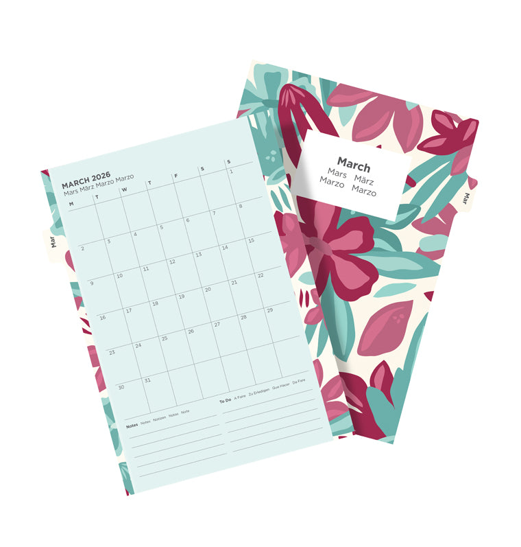 Pacchetto "Illustrated" Floreale A5- Multilingua 2026 Filofax 26-6351