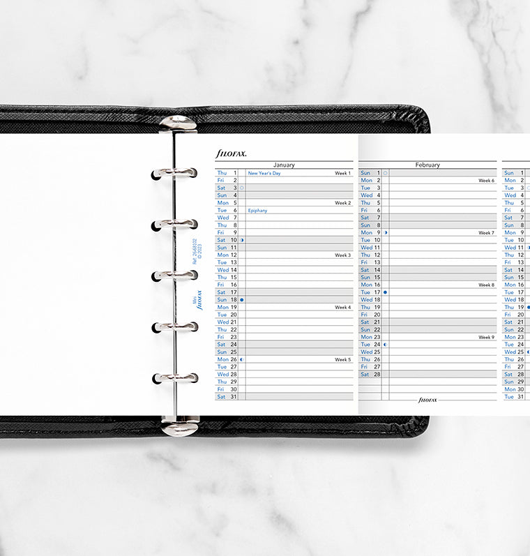 Planner annuale verticale Mini - Inglese 2026 - 26-68102