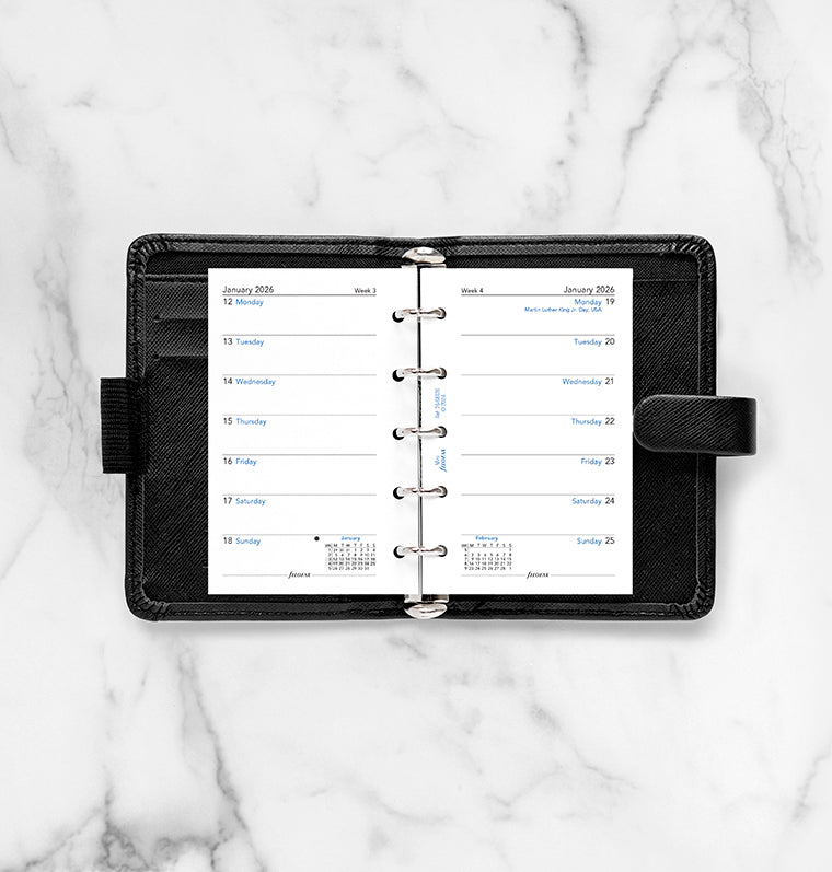 Calend. 1 Settimana per Pagina Mini - Inglese 2026 Filofax 26-68126