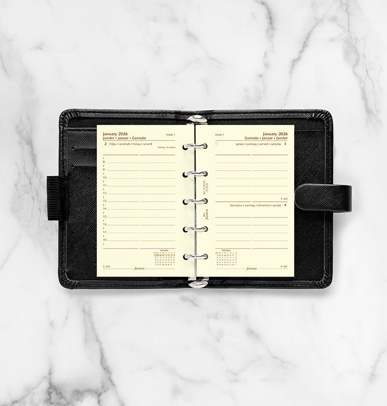 Calend. 1 Giorno per Pagina Mini - Multilingua 2026 Filofax 26-68142
