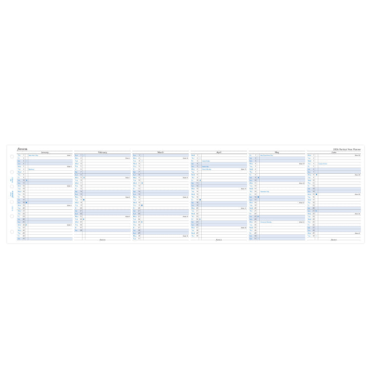 Planner annuale verticale Pocket - Inglese 2026 - 26-68202