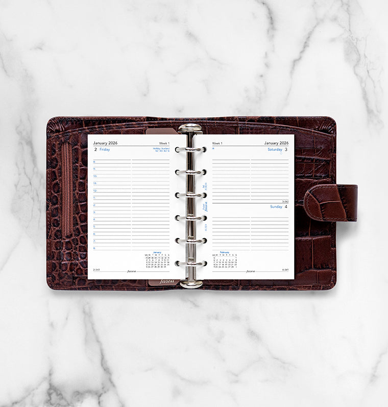 Calend. 1 Giorno per Pagina Pocket - Inglese 2026 Filofax 26-68241