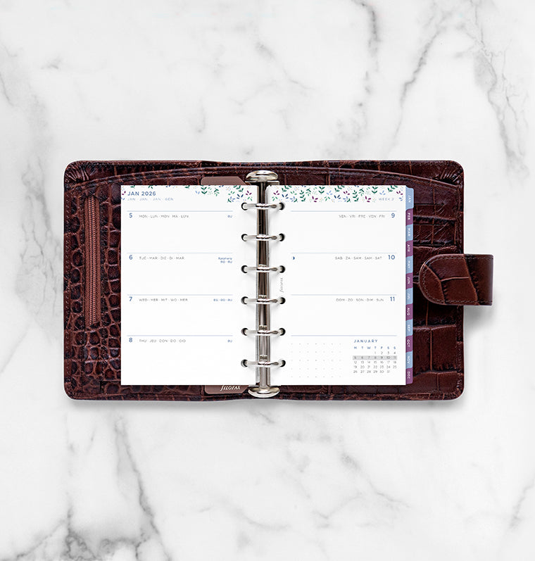 Diario Settimanale Garden Pocket - Multilingua 2026 Filofax 26-68292