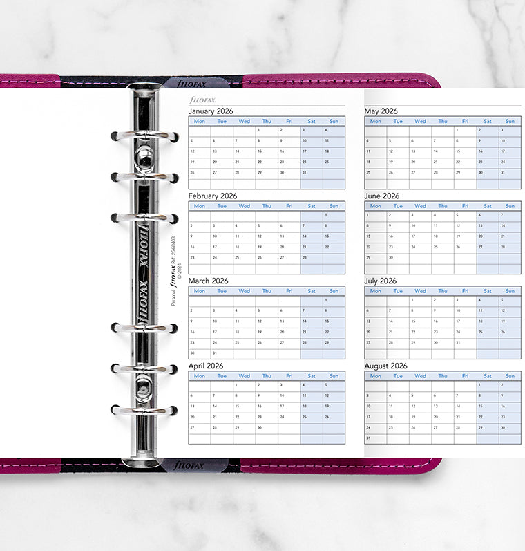 Planner verticale Quadriennale Personal - Inglese 2026-2029 Filofax 26-68403