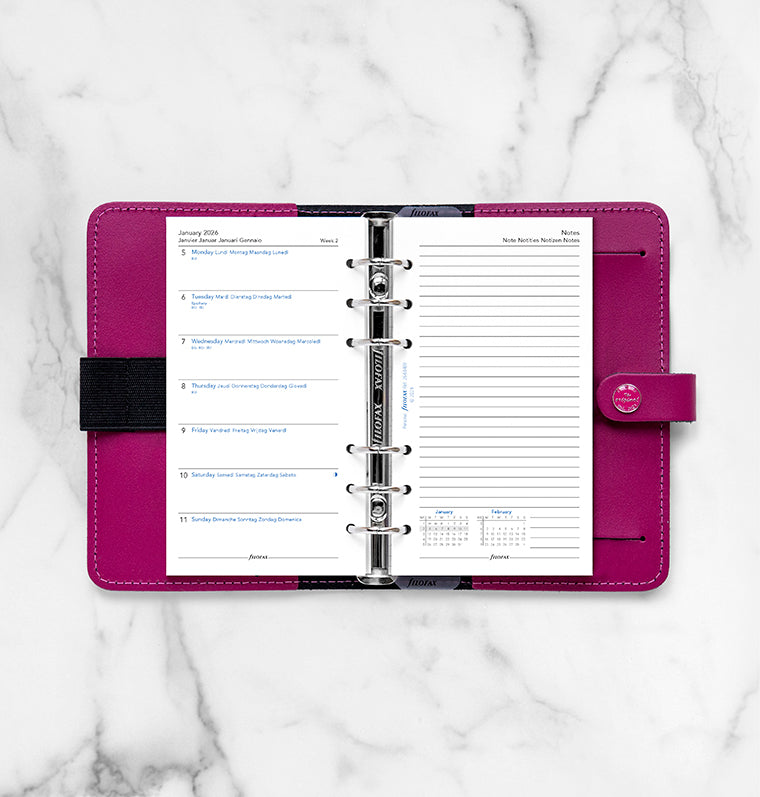 Calend. 1 Settimana per Pagina + Sez. Notizie Personal - Multilingua 2026 Filofax 26-68409