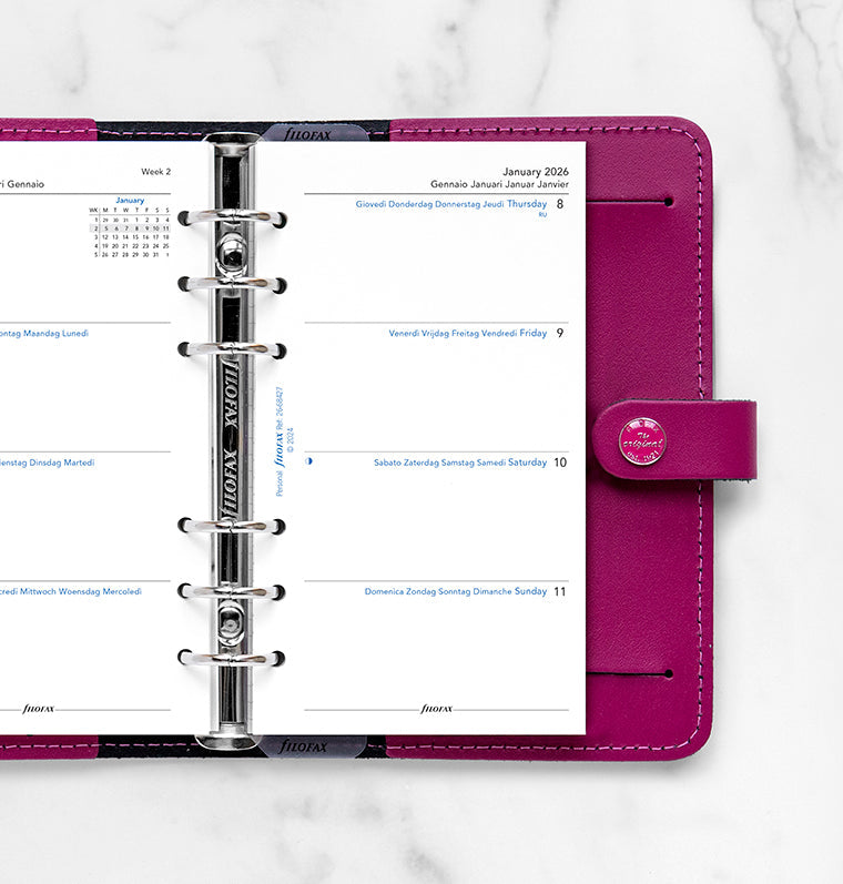 Calend. 1 Settimana su 2 Pagine Personal - Multilingua 2026 Filofax 26-68427