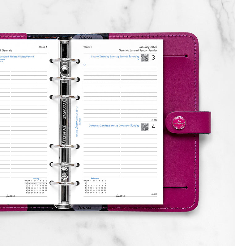 Calend. 1 Giorno per Pagina Personal - Multilingua 2026 Filofax 26-68442