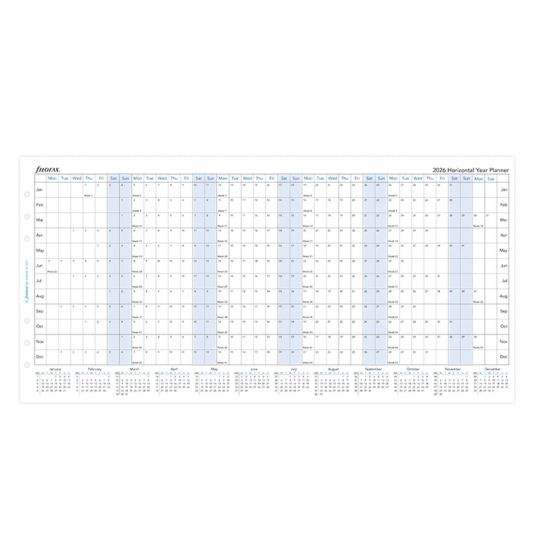 Planner annuale orizzontale A5 - Inglese 2026 - 26-68506