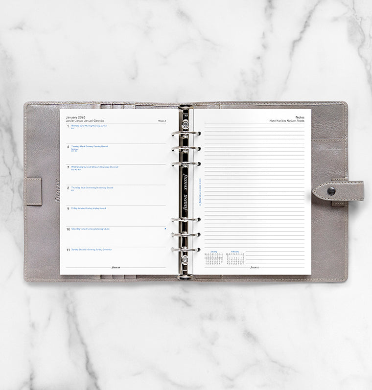 Calend. 1 Settimana per pagina A5 - Multilingua 2026 Filofax 26-68509