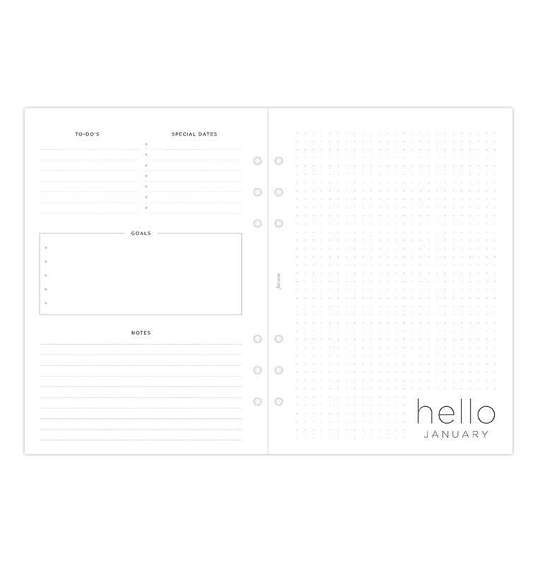 Diario Settimanale Minimal A5 - Multilingua 2026 Filofax 26-68590