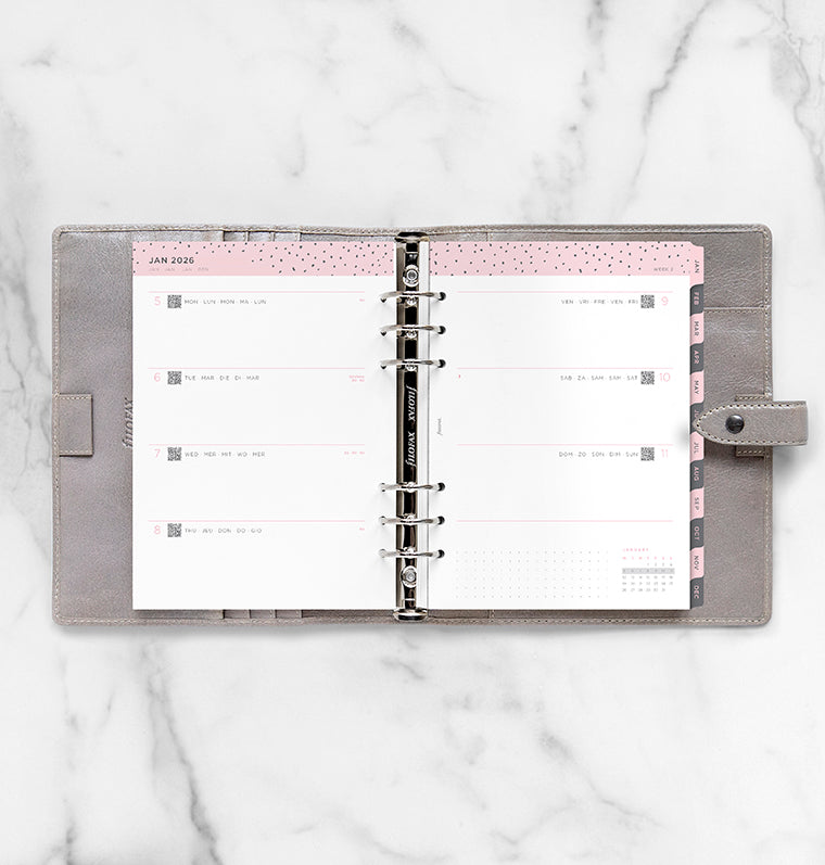 Diario Settimanale Confetti A5 - Multilingua 2026 Filofax 26-68591