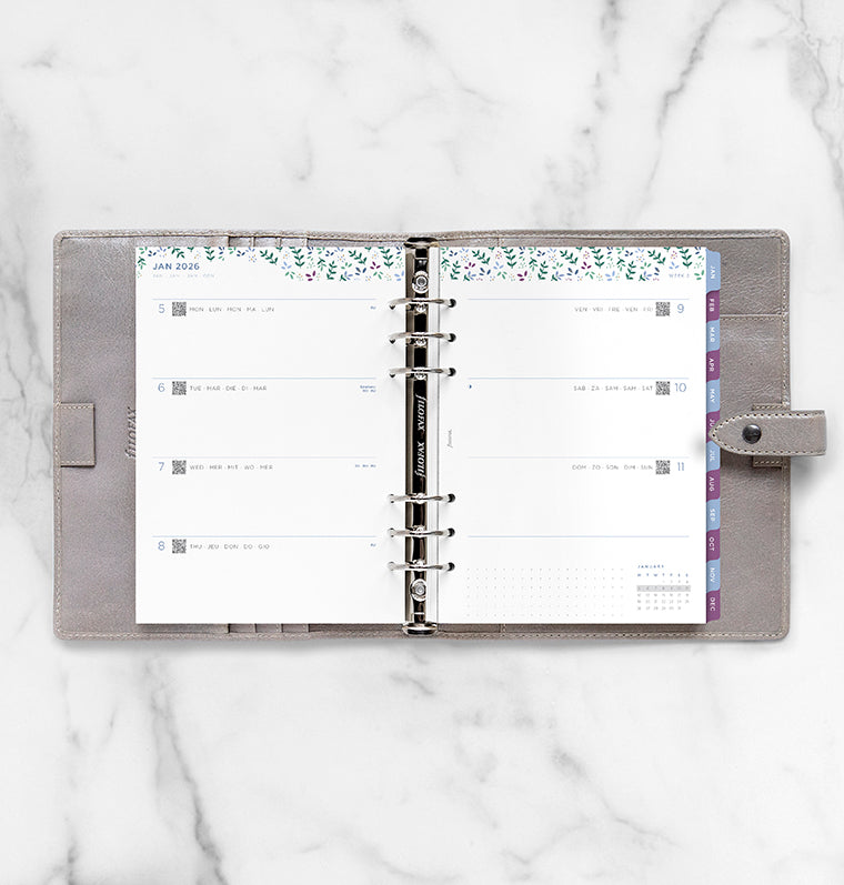 Diario Settimanale Garden A5 - Multilingua 2026 Filofax 26-68592