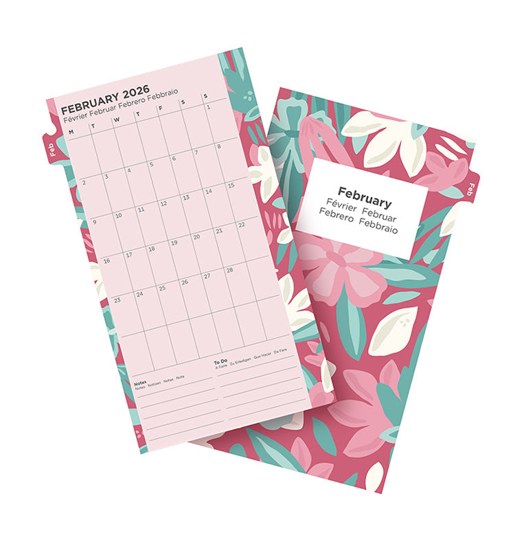 Pacchetto "Illustrated" Floreale Personal - Multilingua 2026 Filofax 26-6341
