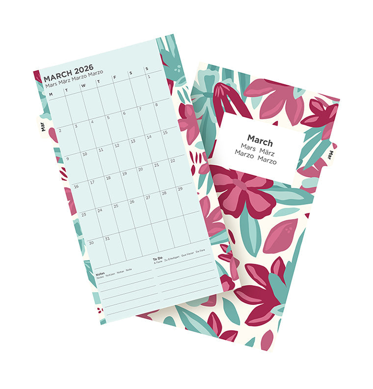 Pacchetto "Illustrated" Floreale Personal - Multilingua 2026 Filofax 26-6341
