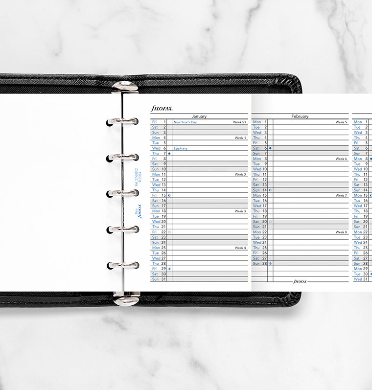 Planner annuale verticale Mini - Inglese 2027 Filofax 27-68102