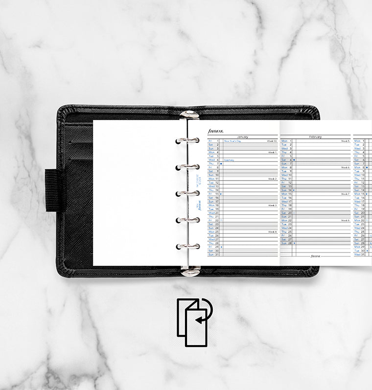 Planner annuale verticale Mini - Inglese 2027 Filofax 27-68102