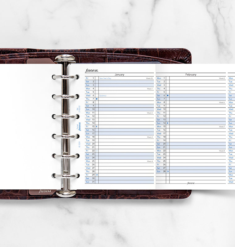 Planner annuale verticale Pocket - Inglese 2027 Filofax 27-68202