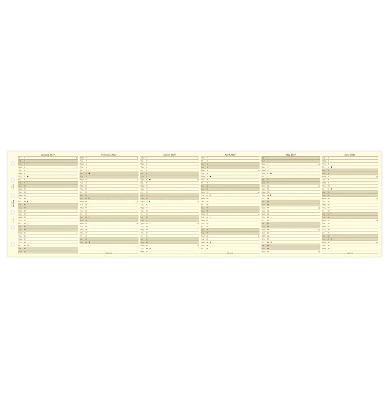 Planner annuale verticale Crema Pocket - Inglese 2027 Filofax 27-68208
