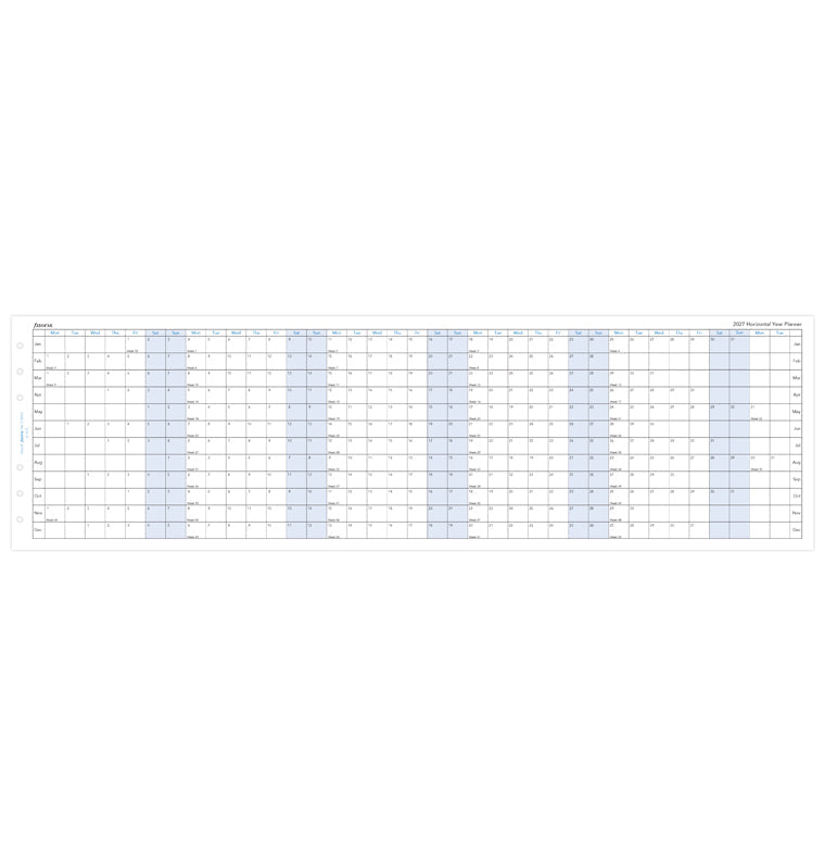 Planner annuale orizzontale Personal - Inglese 2027 Filofax 27-68401