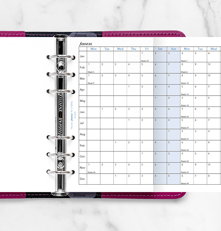 Planner annuale orizzontale Personal - Inglese 2027 Filofax 27-68401