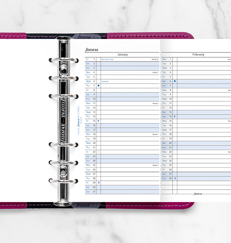 Planner annuale verticale Personal - Inglese 2027 Filofax 27-68402