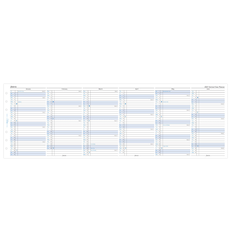 Planner annuale verticale Personal - Inglese 2027 Filofax 27-68402