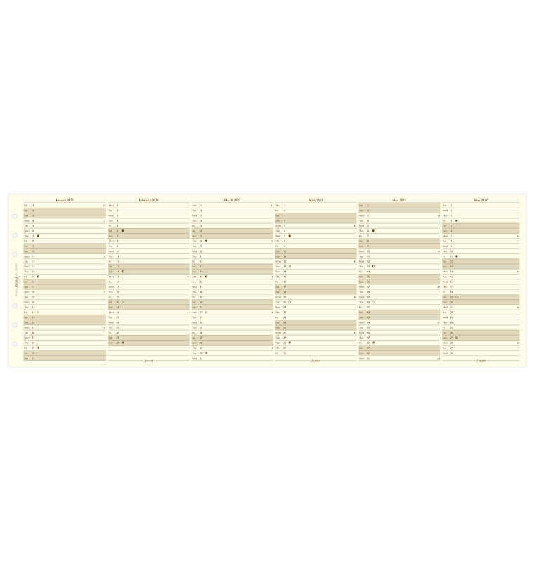 Planner annuale verticale Crema Personal - Inglese 2027 Filofax 27-68408