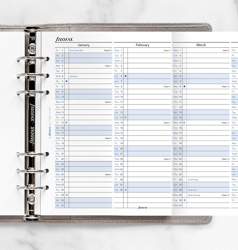 Planner annuale verticale A5 - Inglese 2027 Filofax 27-68501