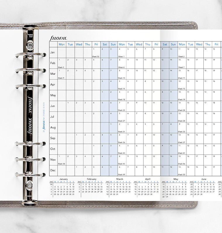Planner annuale orizzontale A5 - Inglese 2027 Filofax 27-68506
