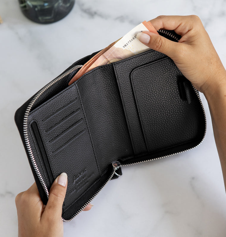 Norfolk Organiser Pocket Compact Zip Black