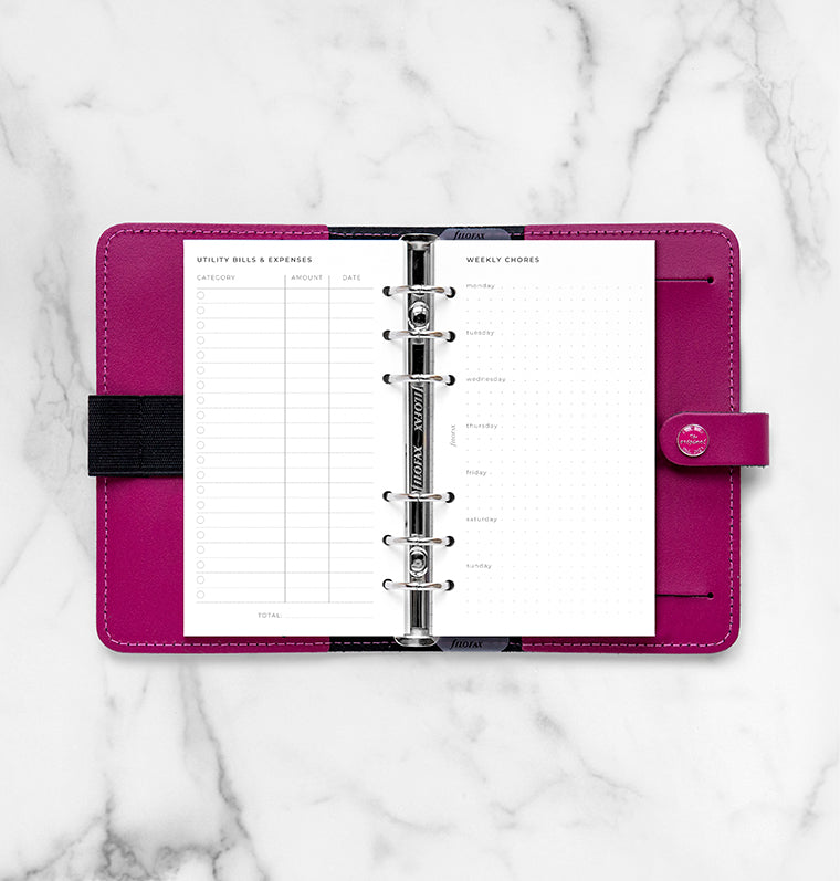 Filofax Household Planner Refill for Personal size Organisers and Clipbook