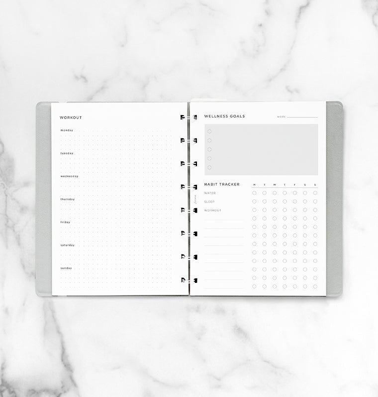Wellness Tracker Notebook Refill in A5 size - fits Filofax Refillable Notebooks