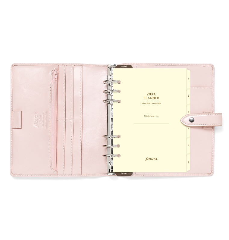 Filofax Malden A5 Leather Organiser Pink with Contents