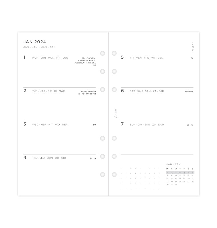 Agenda settimanale 2024 Mini Flexi Diary EarthLine Berry cm 8x11,5: Diari e  agende di Neumann