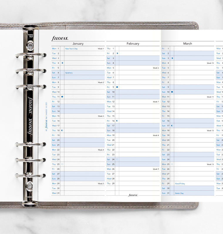 2024 calendario Planner Notebook inglese giornaliero settimanale mensile  ufficio Agenda Organizer A5 bobina a fogli mobili cancelleria scuola Supplie