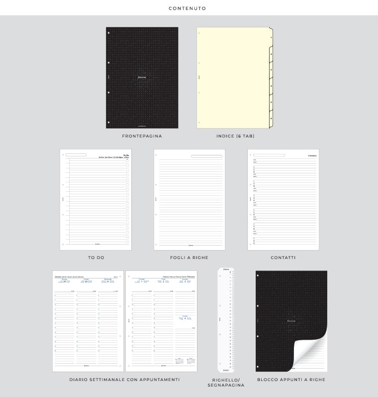 Filofax Fill included with Finsbury A4 Organiser